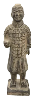 Statue Noire Guerriers avec Armure en Terracotta 20cm