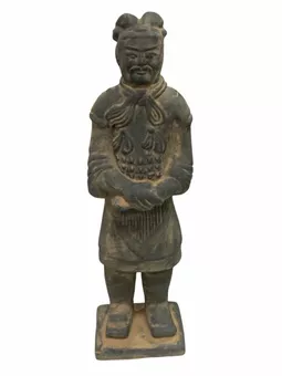 Statue Noire en Terracotta Général 21cm