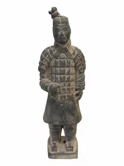 Statue Noire en Terracotta Guerrier 22cm