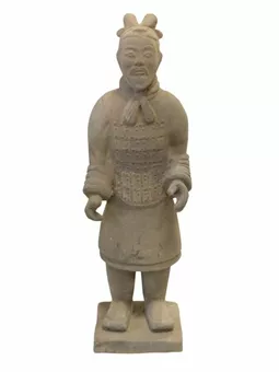 Statue Noire en Terracotta Général 22cm