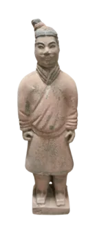 Statue Colorée Antique en Terracotta Guerrier 22cm