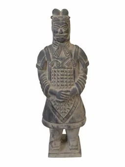 Statue Noire en Terracotta Général 23cm