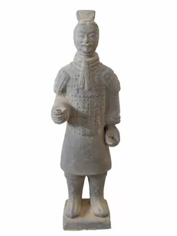 Statue Noire Guerriers avec Armure en Terracotta 25cm