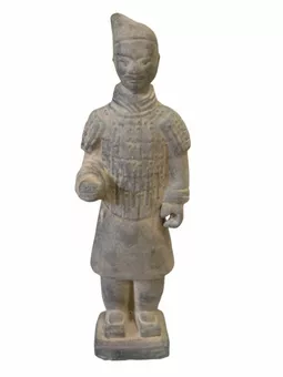 Statue Noire en Terracotta Guerrier 25cm