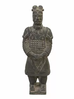 Statue Noire en Terracotta Général 26cm