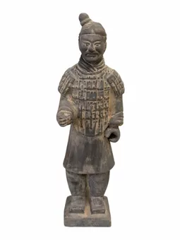 Statue Noire en Terracotta Guerrier 25cm