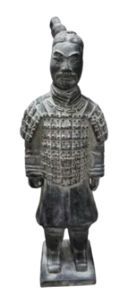 Statue Noire en Terracotta Guerrier 25cm