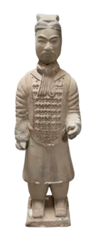Statue Colorée Antique Guerriers avec Armure en Terracotta  26cm
