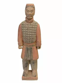 Statue Colorée Antique Terracotta Chevalier 26cm