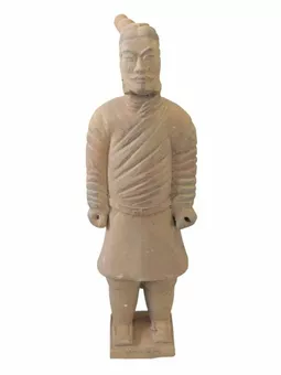 Statue Colorée Antique en Terracotta Guerrier 25cm