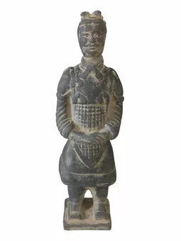 Statue Noire en Terracotta Général 26cm