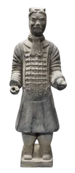 Statue Noire Guerriers avec Armure en Terracotta 26cm