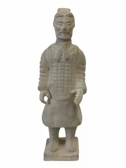 Statue Noire Guerriers avec Armure en Terracotta 26cm