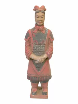 Statue Colorée Antique en Terracotta Général 26cm