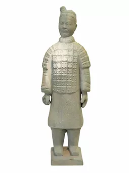 Statue Colorée Antique Terracotta Guerrier 35cm