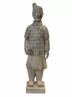 Statue Noire en Terracotta Guerrier 35cm