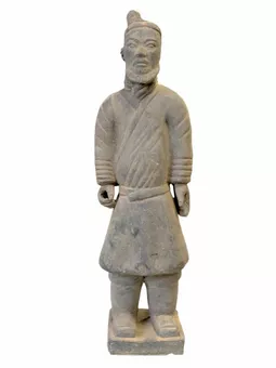 Statue Noire Guerrier en Terracotta 35cm