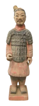 Statue Colorée Antique Terracotta Guerrier 38cm