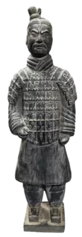 Statue Noire en Terracotta Guerrier 50cm