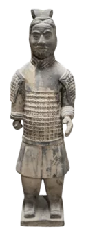 Statue Noire Guerriers avec Armure en Terracotta 50cm