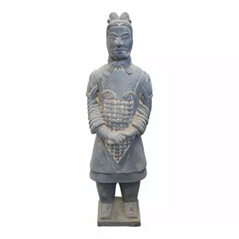Statue Noire en Terracotta Général 50cm