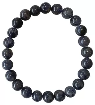 Bracelet Cordiérite Lolite AA perles 8mm