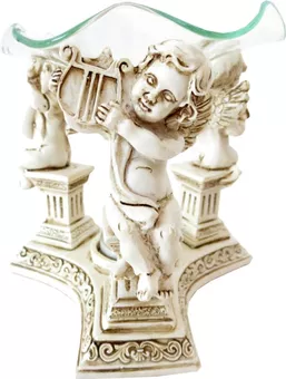 Bruleur 3 anges blancs sur pilier 12cm