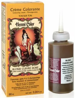 Pack de 3 crèmes hennés colorantes blond cuivré doré 90ml