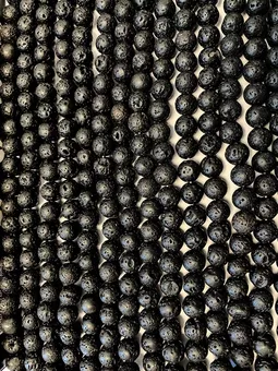 Perles Rondes sur Fil Pierre de Lave A 8mm