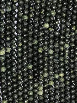 Perles Rondes sur Fil Serpentine Pérou AB 8mm