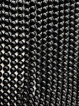 Perles Rondes sur Fil Tourmaline Noire A 10mm