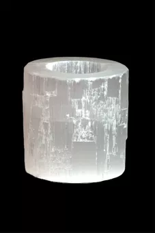 Bougeoir Cylindrique en Sélénite 7cm 05-07Kg