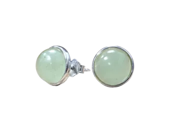 Boucles d'Oreilles Argent 925 Aventurine Verte A 8mm