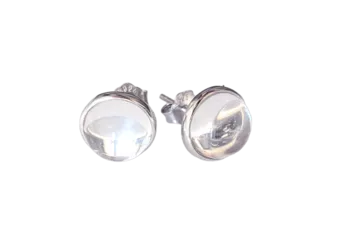 Boucles d'Oreilles Argent 925 Cristal de roche AA 8mm