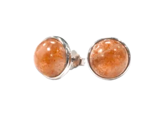 Boucles d'Oreilles Argent 925 Pierre de Soleil AA 8mm