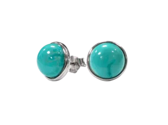 Boucles d'Oreilles Argent 925 Turquénite A 8mm