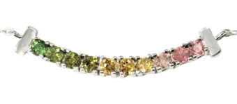 Collier Argent 925 Tourmaline Multicolore Facetée AA 3mm