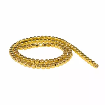 Perles Intercalaires Carrées Arrondies en Hématite Dorée 4mm