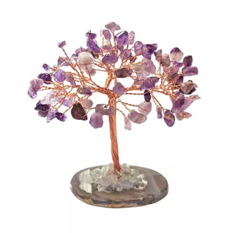 Arbre de Vie Amethyste sur Agate 12-13cm