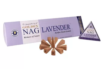 Cônes d’encens backflow Vijayshree Golden Nag Lavande 12 pcs