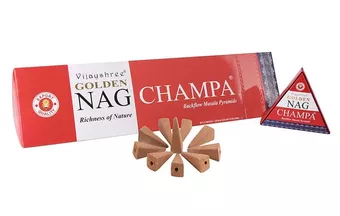 Cônes d’encens backflow Vijayshree Golden Nag Champa 12 pcs
