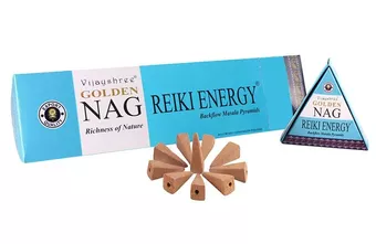 Cônes d’encens backflow Vijayshree Golden Nag Reiki Energy 12 pcs