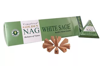 Cônes d’encens backflow Vijayshree Golden Nag Sauge Blanche 12 pcs