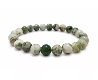 Bracelet Agate Arbre Qualité A Perles 8mm