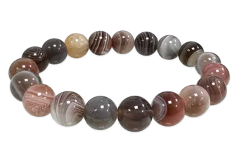 Bracelet Agate Botswana AA perles 10mm