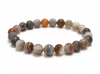 Bracelet Agate Botswana AA perles 8mm