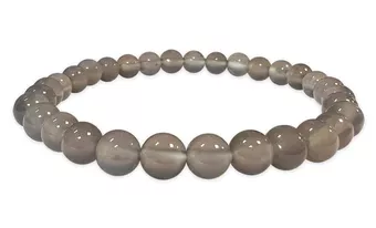 Bracelet Agate Grise A Perles 6 mm