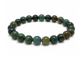 Bracelet Agate Mousse A perles 8mm