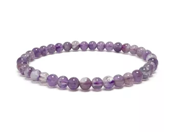 Bracelet Améthyste Rubanée A Perles 4-5 mm