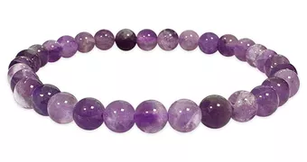 Bracelet Améthyste Rubanée A perles 6-7mm